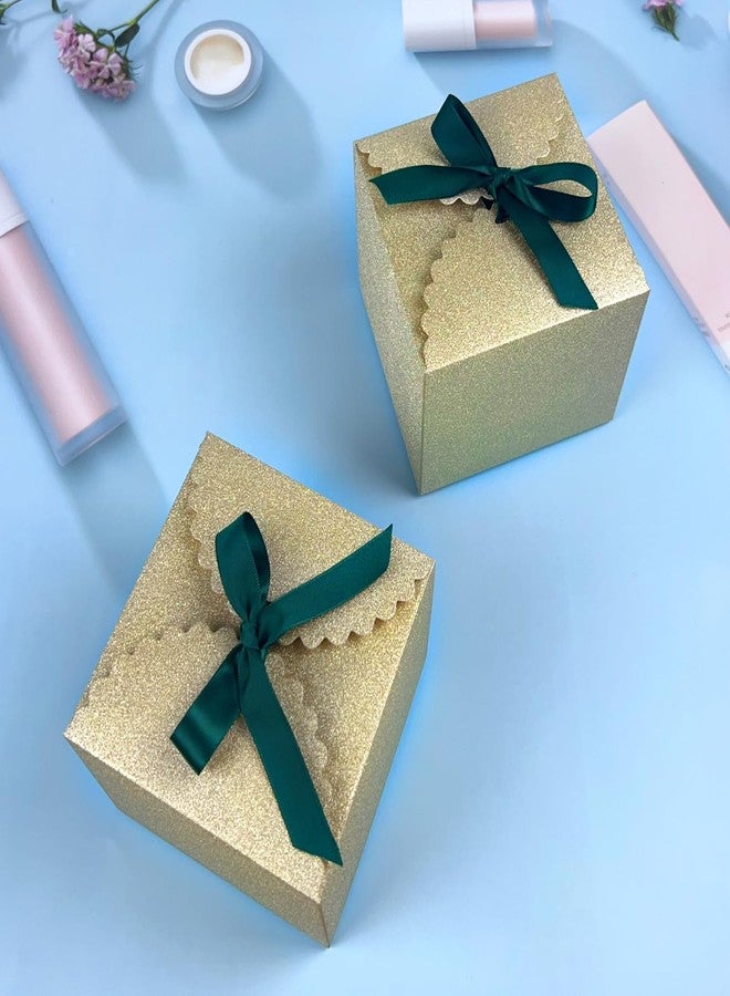 WEI LONG 15PCS Small Gift Boxes, Gold Gift Box with Jasper Ribbon Wedding Favor Boxes Fancy Gift Boxes with Lids for Anniverary,Birthday,Party,Homemade Chocolate Cookie, 4.7x4.7x3.5 inch(L,Gold) - Image 4